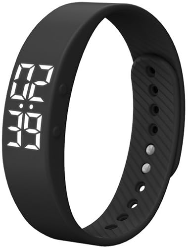 デジタル腕時計 スマートウォッチ 万歩計 メンズ シンプル 男女兼用 振動目覚まし時計LED電子時計 カロリーモニタリング 歩数計 ファッションウォッチ シリコンバンド 多機能 学生 誕生日 夏休み 夏 感謝祭 その他の祝日 (ブラック)